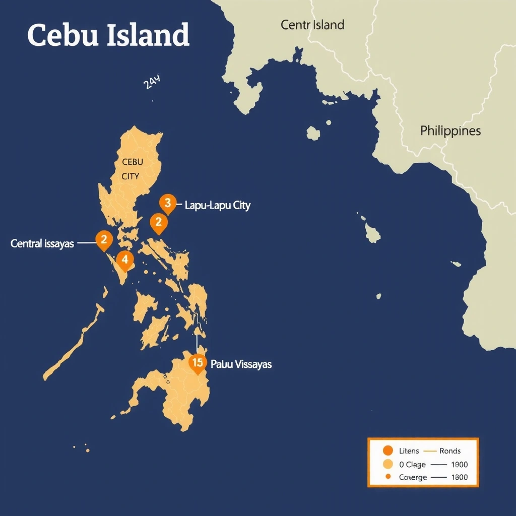 Cebu and Central Visayas service area map showing ConstructGroup coverage
