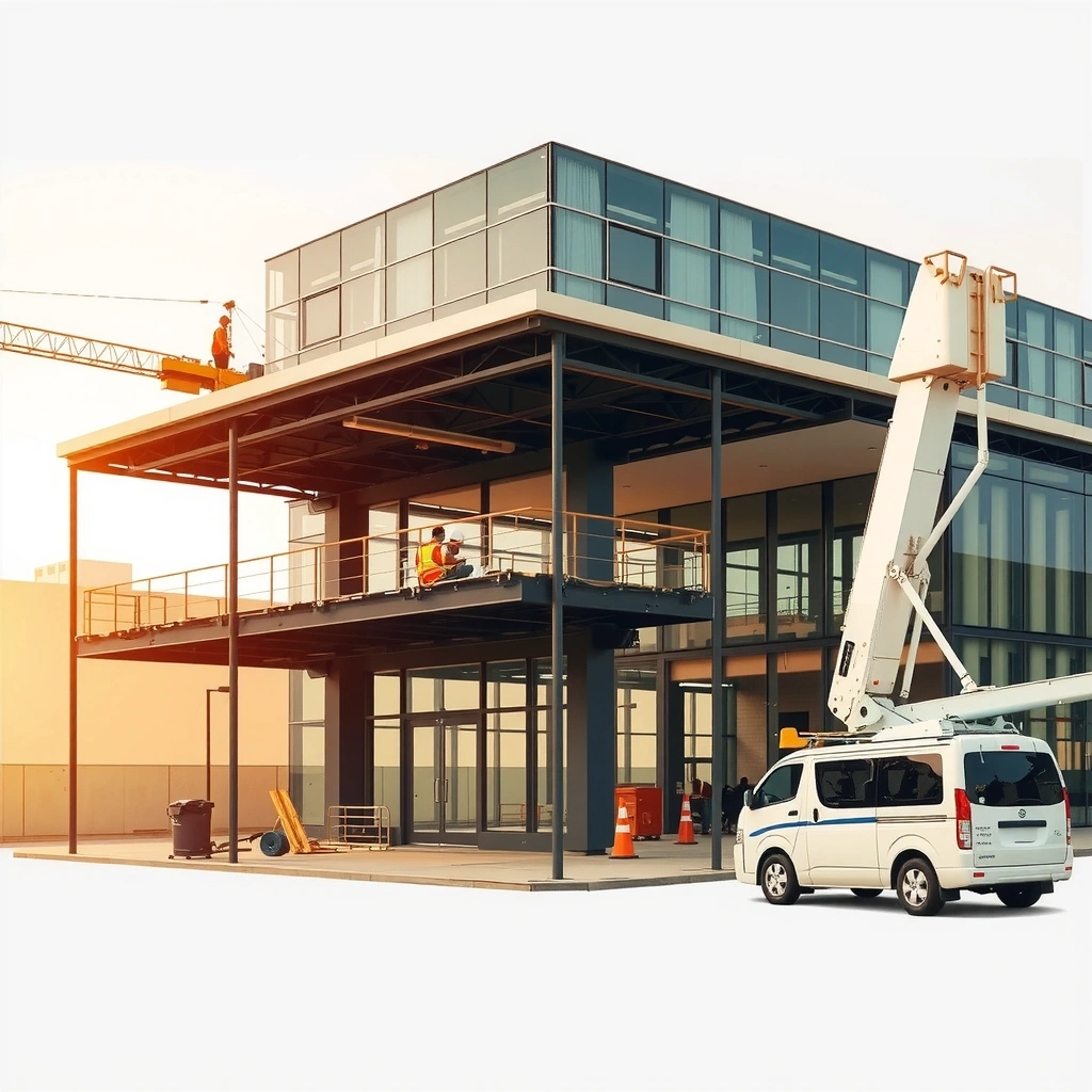 Modern office building under construction